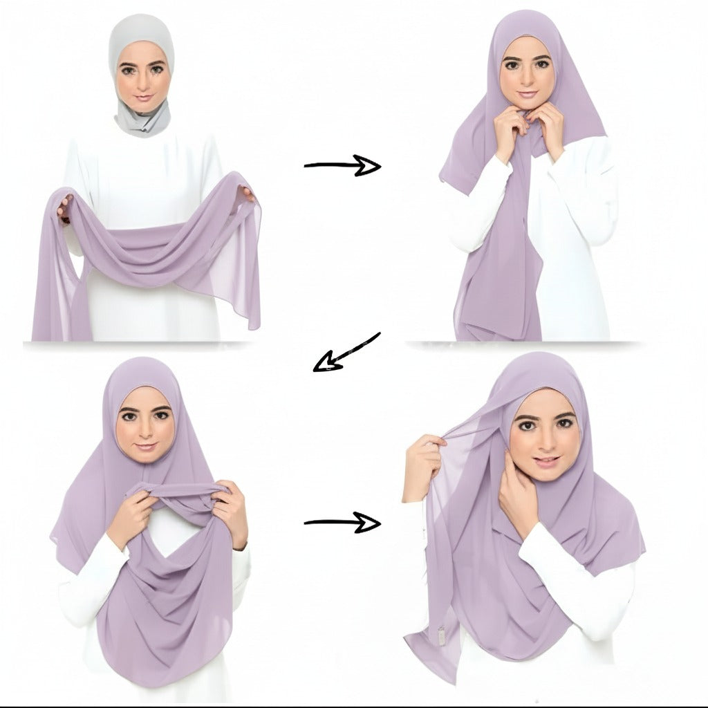 Instant Chiffon Hijab (2 Loops) - Design Code: IH-0011