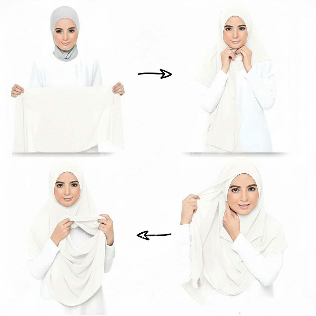Instant Chiffon Hijab (2 Loops) - Design Code: IH-0024