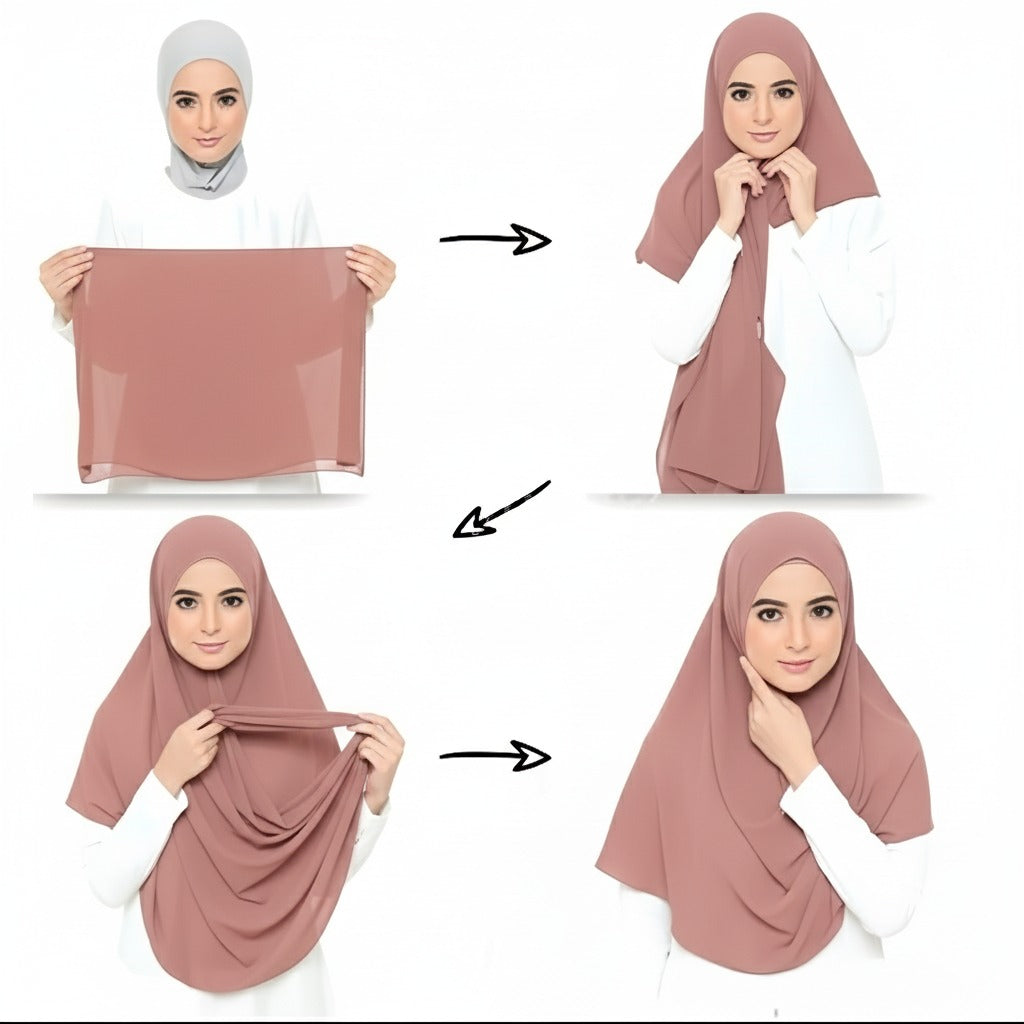 Instant Chiffon Hijab (2 Loops) - Design Code: IH-0013