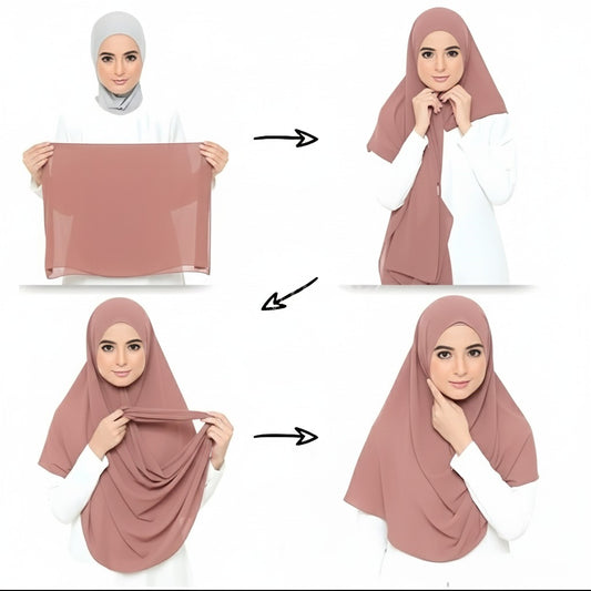 Instant Chiffon Hijab (2 Loops) - Design Code: IH-0013