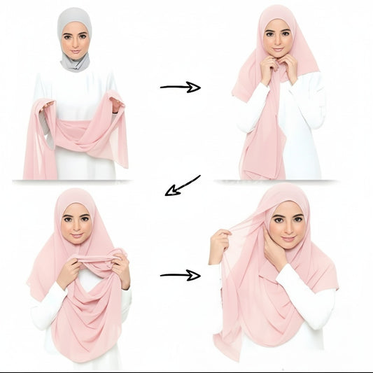 Instant Chiffon Hijab (2 Loops) - Design Code: IH-0009