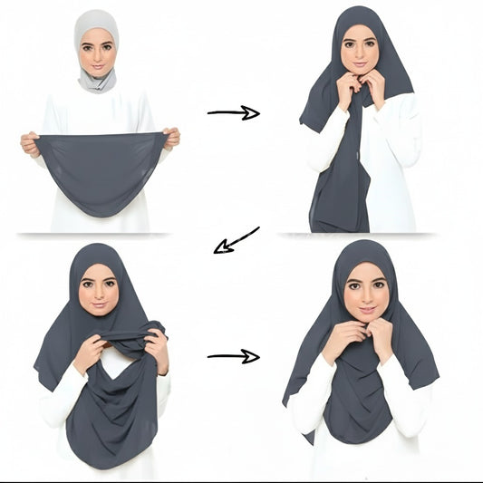 Instant Chiffon Hijab (2 Loops) - Design Code: IH-0026