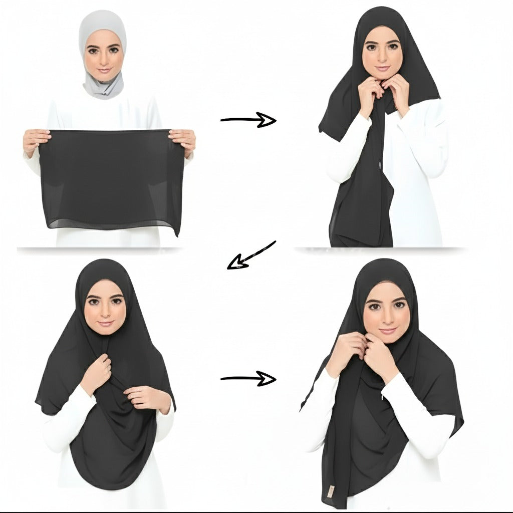 Instant Chiffon Hijab (2 Loops) - Design Code: IH-0027
