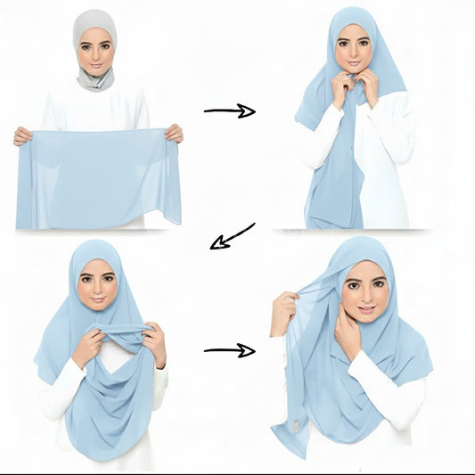 Instant Chiffon Hijab (2 Loops) - Design Code: IH-0003