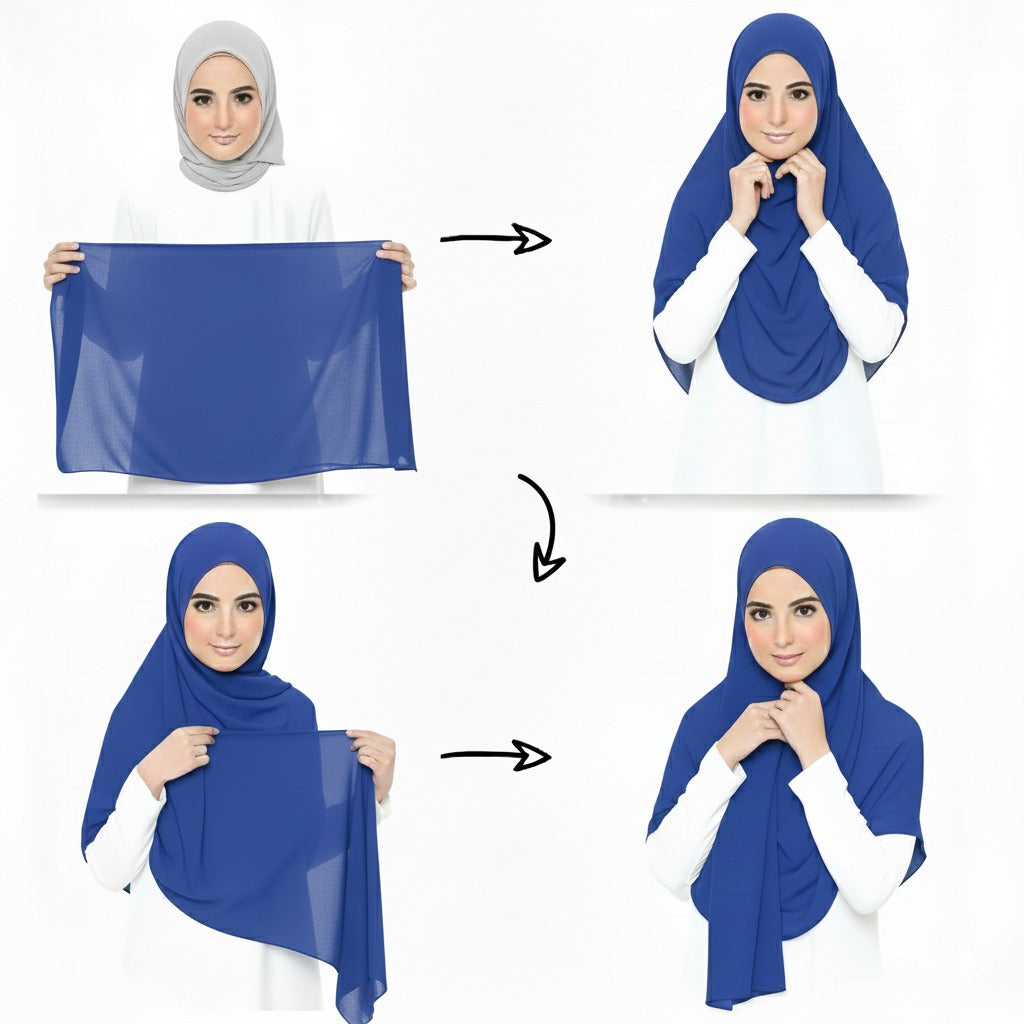 Instant Chiffon Hijab (2 Loops) - Design Code: IH-0020