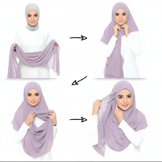 Instant Chiffon Hijab (2 Loops) - Design Code: IH-0011
