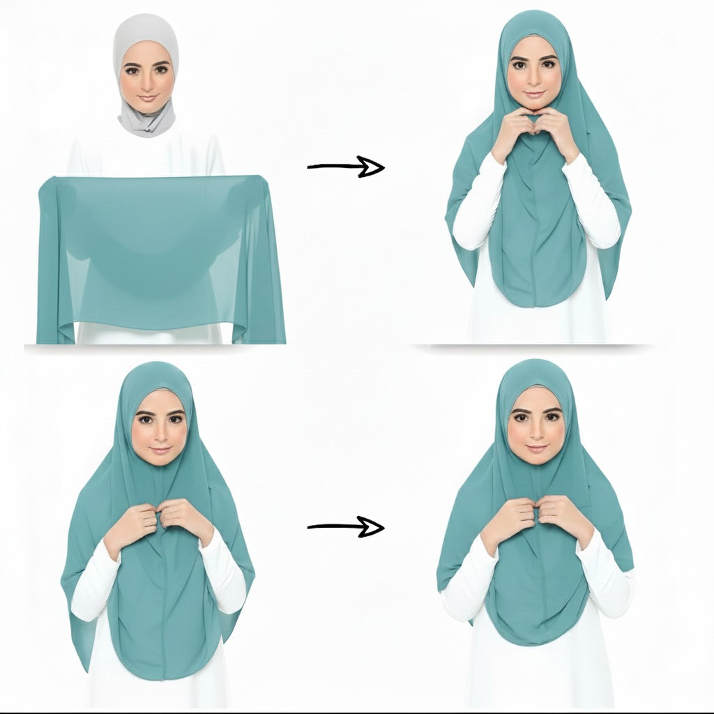 Instant Chiffon Hijab (2 Loops) - Design Code: IH-0028