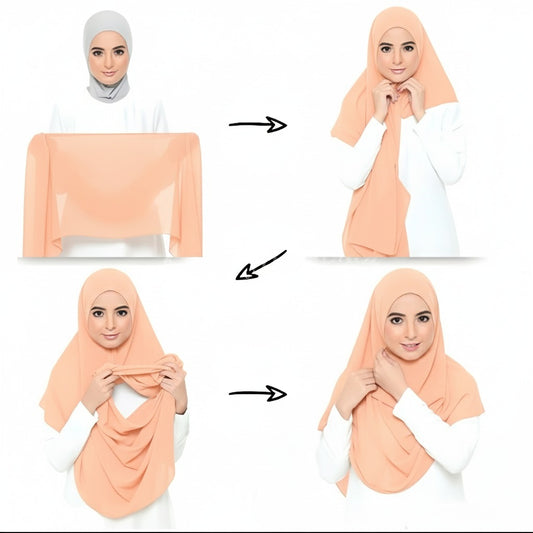 Instant Chiffon Hijab (2 Loops) - Design Code: IH-0005