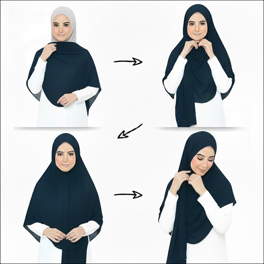Instant Chiffon Hijab (2 Loops) - Design Code: IH-0031