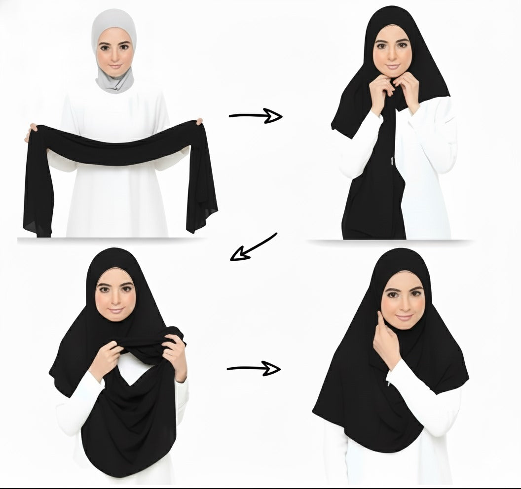 Instant Chiffon Hijab (2 Loops) - Design Code: IH-0001